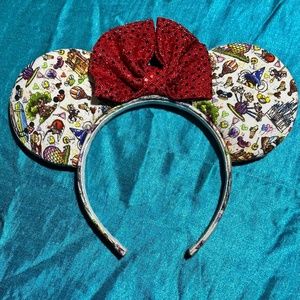 Disney Park Icons Minnie Ear Headband with Red Sequin Bow